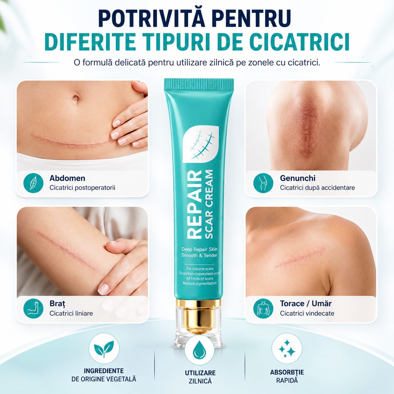 Cremă pentru Îngrijirea Cicatricilor cu Niacinamidă ScarCalm Pro™