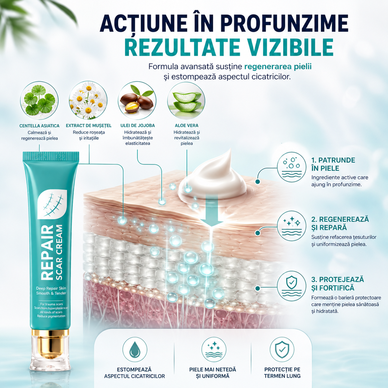 Cremă pentru Îngrijirea Cicatricilor cu Niacinamidă ScarCalm Pro™