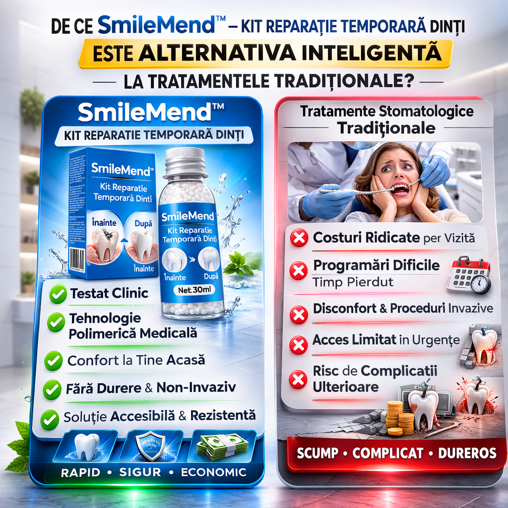 SmileMend™ – Kit Reparație Temporară Dinți